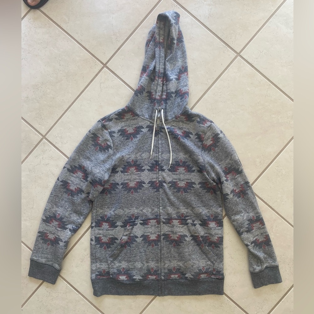 Tribal Pattern Zipper Hoodie